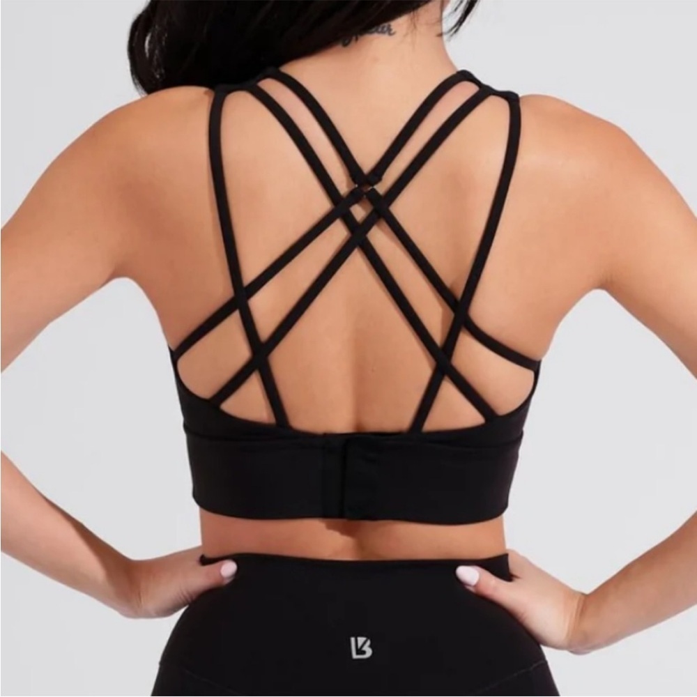 BuffBunny Black Crisscross Sports Bra